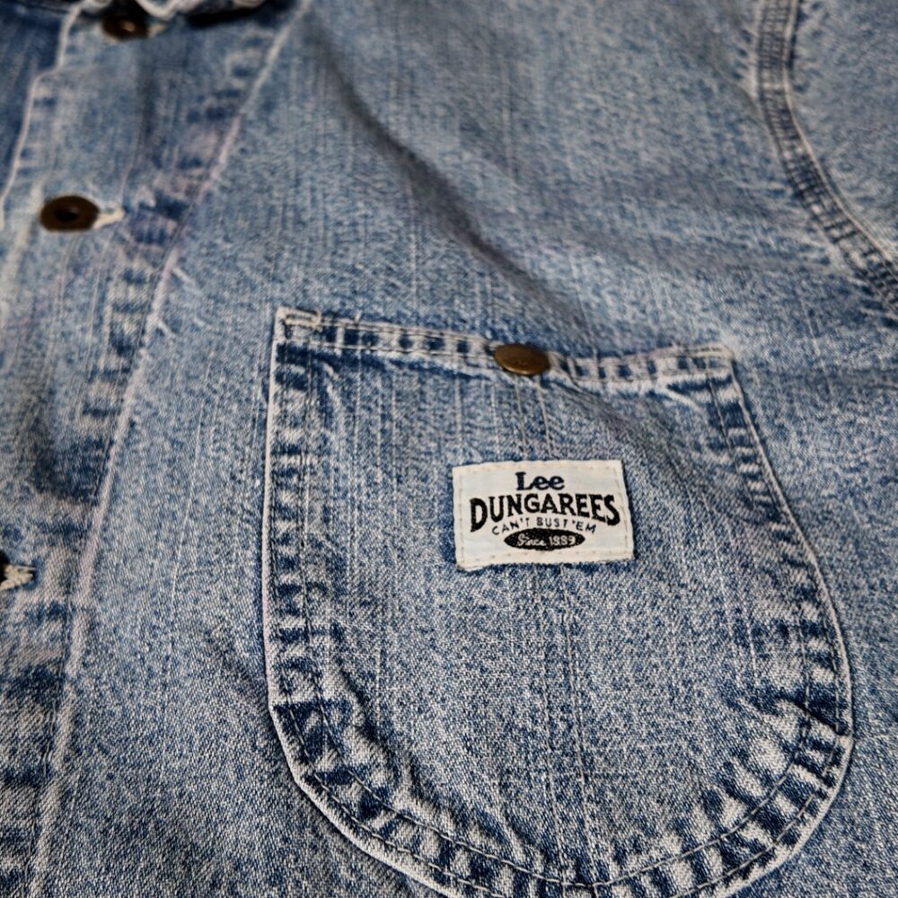 ๐ฅ Vintage Lee Dungarees Denim Chore Jacket - XL - Workwear ๐ฅ - Picture 2 of 10
